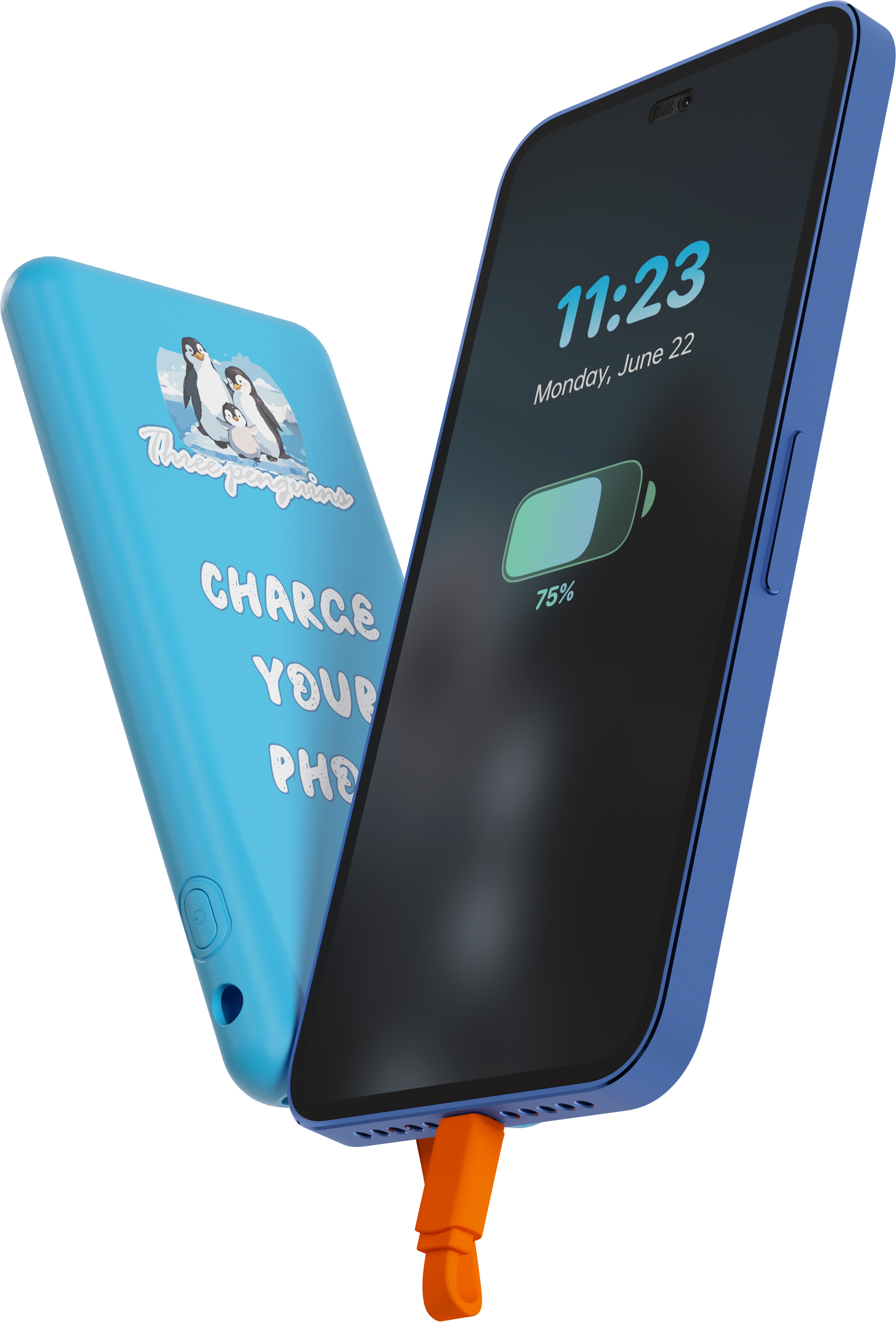Three Penguins phone charging
